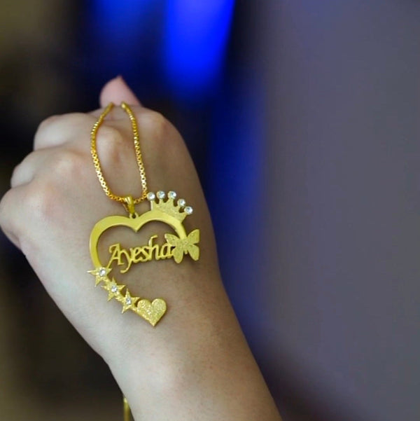 Customize Name Necklace Heart Shape