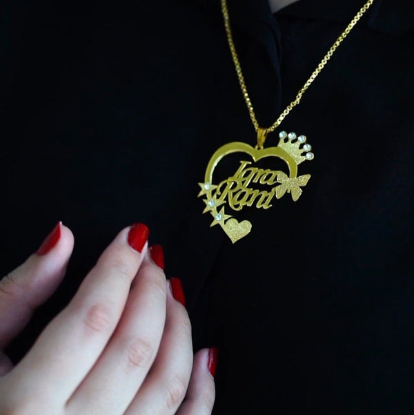 Customize Name Necklace Heart Shape