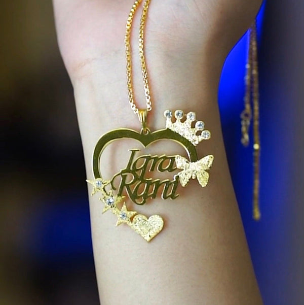 Customize Name Necklace Heart Shape