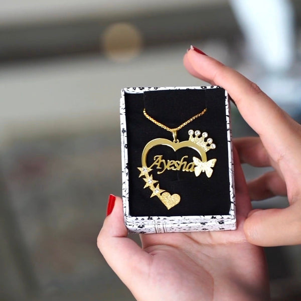 Customize Name Necklace Heart Shape